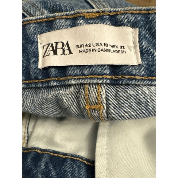 Zara Womens Denim Blue Jean Shorts Cut Off Frayed US 10 EU 42 Festival Summer - Picture 3 of 7